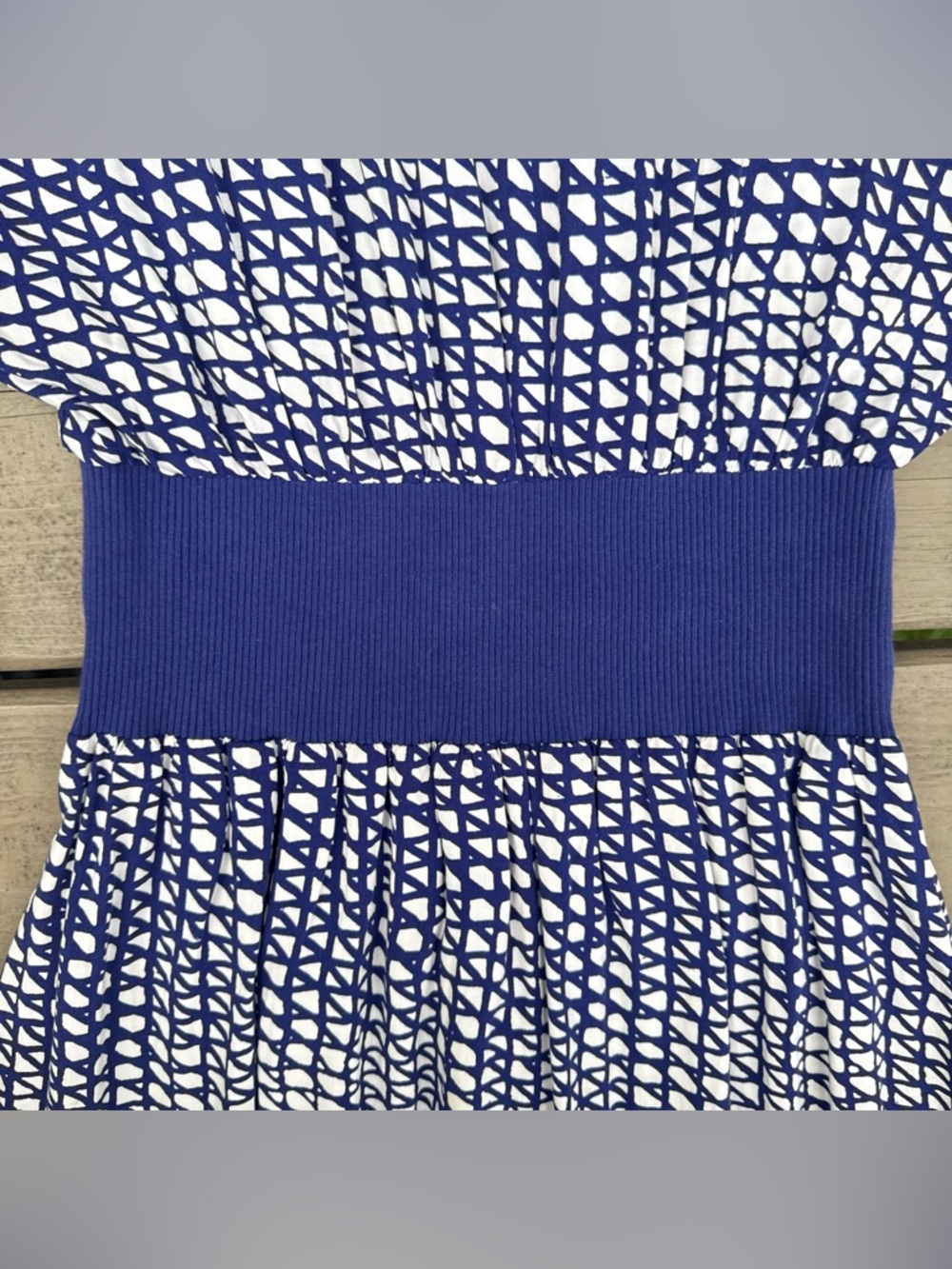 Maeve by Anthropologie Gemma Blue and White Geometric Print Dress size S - Picture 7 of 16